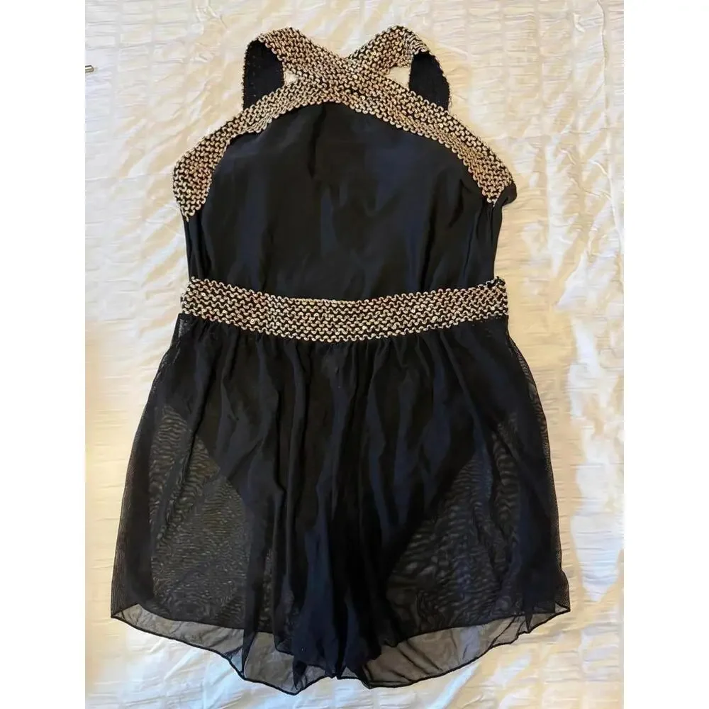 Women's Swimsuit Black and Gold One Piece with Matching Shorts - Size 3XL NWOT - Picture 6 of 10